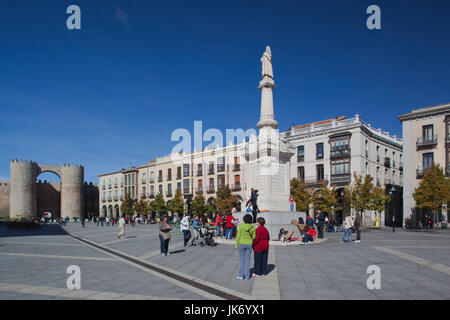 L'Espagne, Castilla y Leon Région, province d'Avila, Avila, Plaza de Santa Teresa Banque D'Images