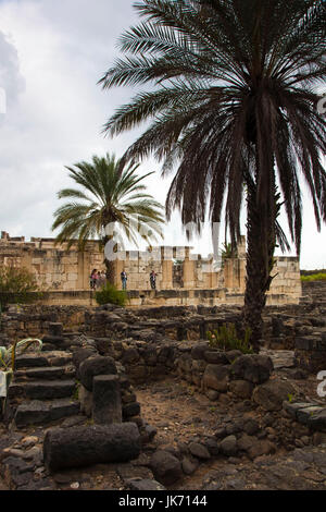 Israël, la Galilée, Capharnaüm, ruines de l'ère biblique accueil village de Jésus Christ pendant son temps en Galilée Banque D'Images