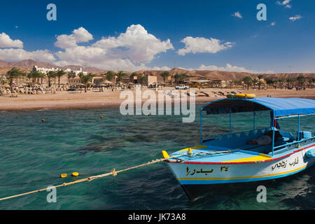 La Jordanie, Aqaba, le Roi Abdallah Reef Zone Touristique, Mer Rouge beach Banque D'Images