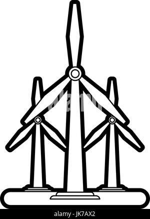 Vector illustration d'éolienne Illustration de Vecteur