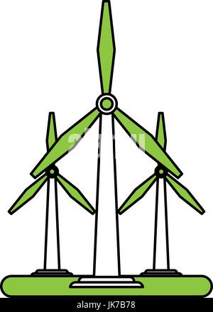 Éoliennes vector illustration Illustration de Vecteur