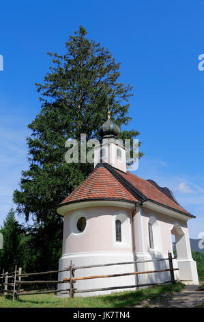 Chapelle Maria Konigin, Mittenwald, Werdenfelser Land, Bavière, Allemagne | Kapelle Maria-Koenigin, Mittenwald, Werdenfelser Land, Bayern, Deutschland Banque D'Images