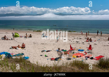 Plage de San Francisco, Louro, Muros, province de La Corogne, une région de Galice, Espagne, Europe Banque D'Images