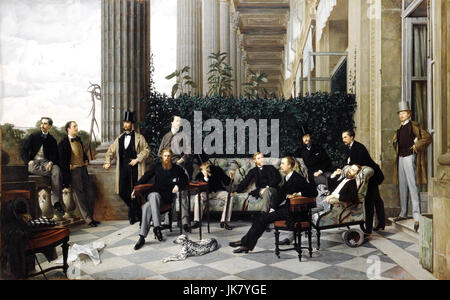 James Tissot, Le Cercle de la Rue Royale 1868 Huile sur toile. Musée d'Orsay, Paris, France. Banque D'Images