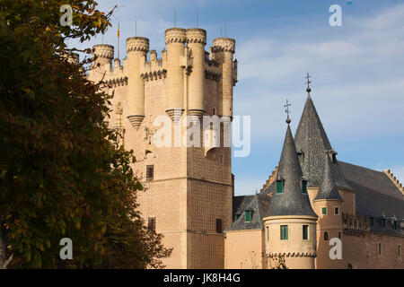 L'Espagne, Castilla y Leon Région, province de segovia, Ségovie, l'Alcazar Banque D'Images