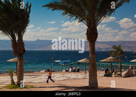 La Jordanie, Aqaba, le Roi Abdallah Reef Zone Touristique, plage de la mer Rouge, NR Banque D'Images