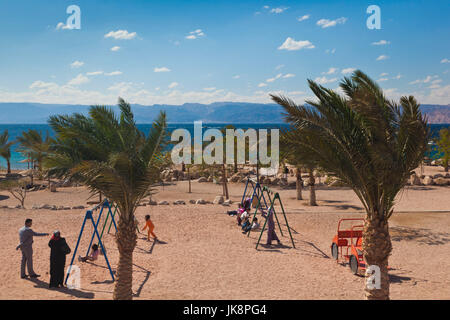 La Jordanie, Aqaba, le Roi Abdallah Reef Zone Touristique, Mer Rouge beach Banque D'Images