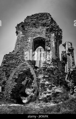 Les ruines de château de Corfe, près de Swanage Banque D'Images