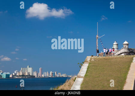 Cuba, La Havane, le Castillo de los Tres Santos Reys del Morro fortress Banque D'Images