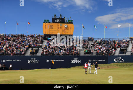 Vue générale de Branden Grace en Afrique du Sud sur le 18ème green pendant le troisième jour du Championnat d'Open 2017 au Royal Birkdale Golf Club, Southport. APPUYEZ SUR ASSOCIATION photo. Date de la photo: Samedi 22 juillet 2017. Voir PA Story GOLF Open. Le crédit photo devrait se lire comme suit : Peter Byrne/PA Wire. Banque D'Images