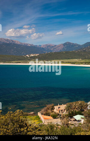 France, Corse, Corse-du-Sud, Corse, région de la côte sud, vue sur la plage de Portigliolo Banque D'Images