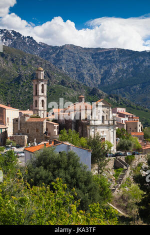 France, Corse, Haute-Corse Ministère, La Balagne, Montemaggiore, augmentation de la vue sur la ville Banque D'Images