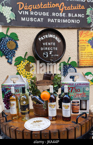 France, Corse, Haute-Corse, le ministère de la région du Nebbio, souk, le Corse wine shop Banque D'Images