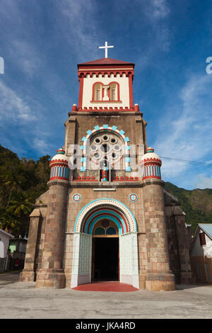 La Dominique, la Soufrière, église de pierre Banque D'Images