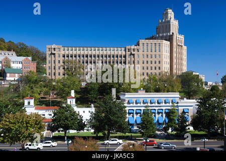 États-unis d'Amérique, Hot Springs, Arkansas, Bathhouse Row, elevated view Banque D'Images