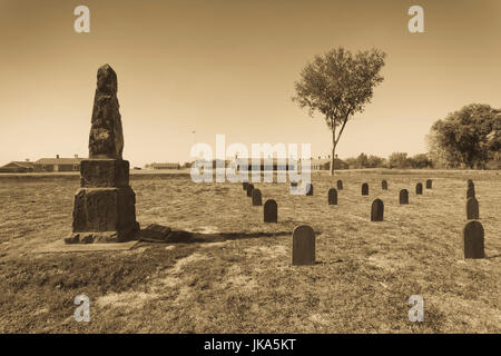 USA, Kansas, Larned, Lieu historique national Fort Larned, milieu du xixe siècle, avant-poste militaire, la protection de la Santa Fe Trail, cimetière Banque D'Images