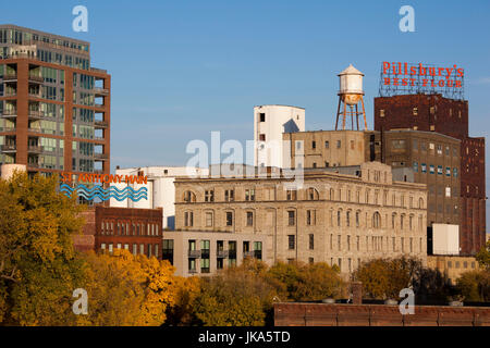 USA, Minnesota, Minneapolis, augmentation de la vue de la zone principale de St Antoine Banque D'Images