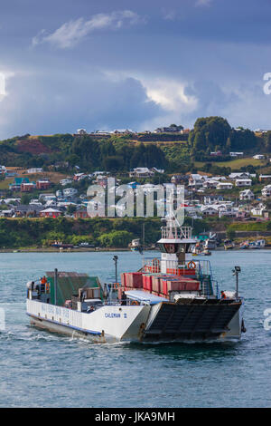 Le Chili, l'Ile de Chiloé, Dalcahue, Quinchao Island Ferry Banque D'Images