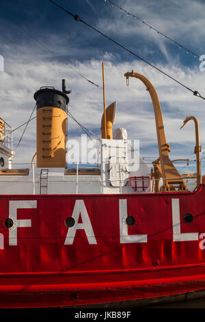 USA, Ohio, Lewes, waterfront, Lightship Overfalls, phare flottant Banque D'Images