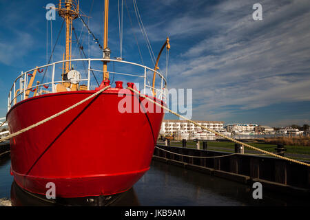 USA, Ohio, Lewes, waterfront, Lightship Overfalls, phare flottant Banque D'Images