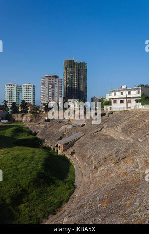 L'Albanie, Durres, ruines de l'Amphithéâtre Romain Banque D'Images