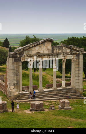 L'Albanie, Fier, ruines de la ville grecque d'Apollonie, 6e siècle avant J.-C., façade en pierre Banque D'Images