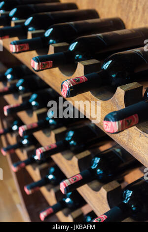 L'Albanie, de la région de Berat, Vajgurore, Cobo Winery, des bouteilles de vin Banque D'Images