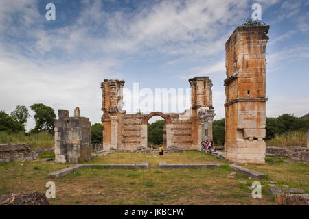 Grèce, Macédoine orientale et Thrace, Philippes, ruines de l'ancienne ville fondée en 360 avant J.-C., Basilique B