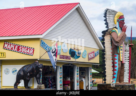 USA, Massachusetts, à Shelburne Falls, Mowhawk Trail, Big Indian statue Banque D'Images