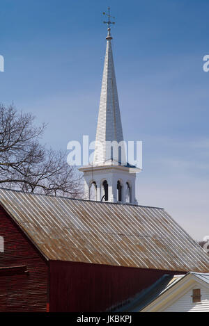 USA, New York, Peacham, clocher de l'Église congrégationaliste Peacham Banque D'Images