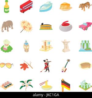 Allemagne icons set, cartoon style Illustration de Vecteur