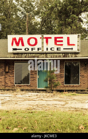 USA, Géorgie, Warm Springs, abandonnés motel Banque D'Images