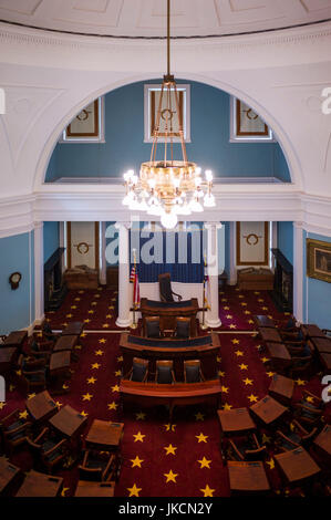 USA, Caroline du Nord, Raleigh, North Carolina State Capitol, 19e siècle salle du Sénat de l'État Banque D'Images