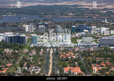 L'Australie, Territoire de la capitale australienne, Canberra, ACT, vue sur la ville de Mount Ainslie, matin Banque D'Images