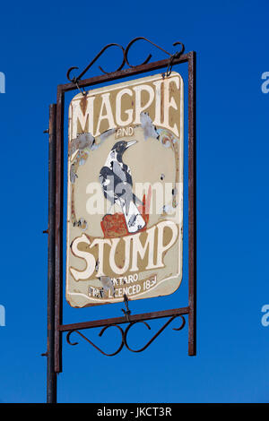 L'Australie, l'Australie du Sud, Clare Valley, Mintaro, Magpie et Hôtel Stump, sign Banque D'Images