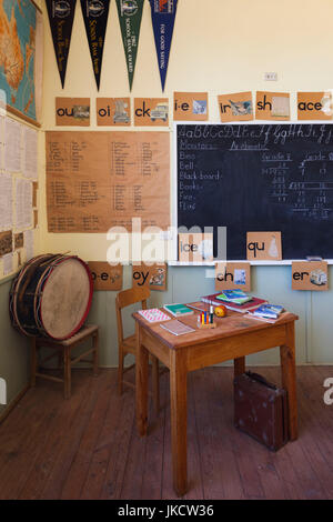 L'Australie, l'Australie du Sud, la péninsule de Yorke, Wanze, Hangar agricole, Musée de l'école d'une pièce, blackboard Banque D'Images