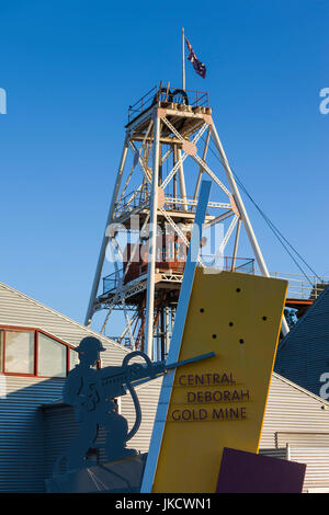 L'Australie, Victoria, Victoria, Bendigo, Central Deborah Gold Mine, tour de l'élévateur Banque D'Images