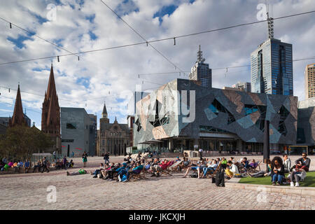 L'Australie, Victoria, Melbourne, VIC, Federation Square, extérieur Banque D'Images