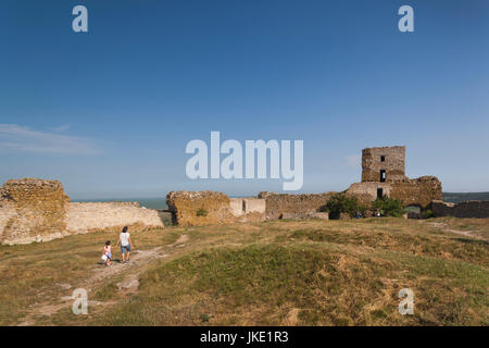 La Roumanie, le Delta du Danube, Sarichioi, ruines de l'Heracleea Cetatea de la forteresse Enisala, 15e siècle Banque D'Images