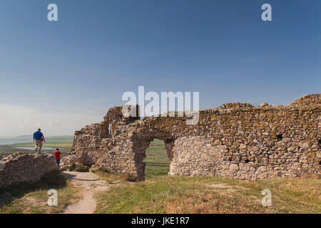 La Roumanie, le Delta du Danube, Sarichioi, ruines de l'Heracleea Cetatea de la forteresse Enisala, 15e siècle Banque D'Images