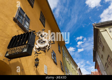 La Transylvanie, Roumanie, Sighisoara, Casa Dracula, lieu de naissance de Vlad Tepes, Vlad l'empaleur, né ici en 1431 et le modèle pour le vampire Dracula Banque D'Images