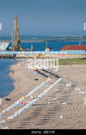 La Bulgarie, la côte de la mer Noire, Burgas, ville plage détails Banque D'Images