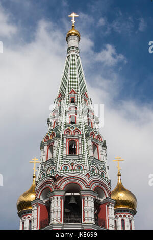 La Bulgarie, montagnes centrales, Shipka, Shipka Monastère, Nativité Memorial Church, construit en 1902 pour commémorer les soldats russes qui sont morts dans la bataille de la passe de Shipka en 1877, extérieur Banque D'Images