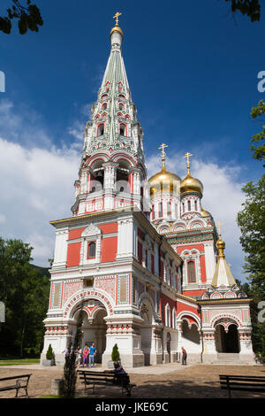 La Bulgarie, montagnes centrales, Shipka, Shipka Monastère, Nativité Memorial Church, construit en 1902 pour commémorer les soldats russes qui sont morts dans la bataille de la passe de Shipka en 1877, extérieur Banque D'Images