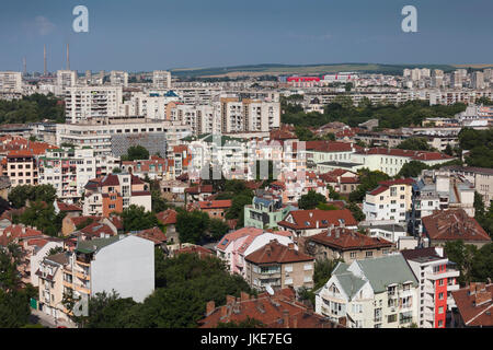 La Bulgarie, Danube et des plaines du Nord, Ruse, augmentation de la vue sur la ville Banque D'Images