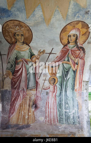 La Bulgarie, le Sud de montagnes, Bachkovo, Bachkovo Monastery, le deuxième plus grand monastère de Bulgarie, fresques de l'église Banque D'Images