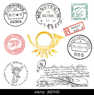 Des timbres et des étiquettes à partir de l'Allemagne, surtout