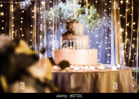 Décorations de mariage et des gâteaux Banque D'Images