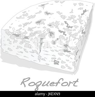 Roquefort bleu sur l'isolé sur fond blanc Illustration de Vecteur