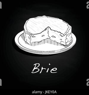 Fromage Brie art isolé Illustration de Vecteur